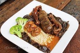 Braised Sea Cucumber With Abalone Duck Feet And Mushrooms In Superior Stock Braised Stuffed Mushrooms Sea Cucumber