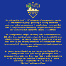 JSO finally addressing the car clubs and racing. : rjacksonville