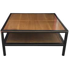 Modern Michael Taylor For Baker Square Walnut And Cane Two Tone Coffee Table Coffee Table Coffee Table Square Baker Furniture