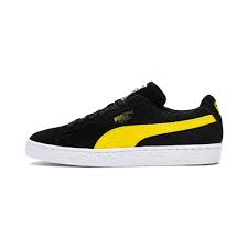 Black And Yellow Pumas Shoes Puma Suede Classic Trainers In Black Blazing Yellow Size 6 5 Chaussure Chaussure Puma Chaussure Sport