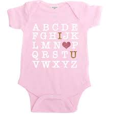 Valentine Baby Girl Bodysuit I Love You Eye Chart Ballerina Pink Romper