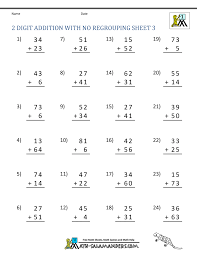 Ofrecemos material imprimible con actividades educativas. 2 Digit Addition Without Regrouping