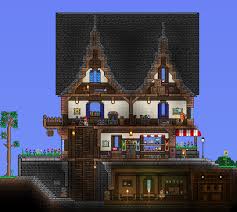 Find A Way Out Of The Witch Hunters Outpost General Store And Tavern Terraria House Design Terraria House Ideas Terrarium Base