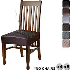 Protecting your favorite seat can save it from accidental spills. Yisun Pu Leather Dining Chair Seat Covers Waterproof No Backrest Dining Chair Seat Protector Cover Removable Washable For Office High Chairs 4 6 Pcs Brown Pu Leather 4 Pcs Packet Buy Online In Canada At