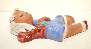 Day Dreaming" Rare 1942 Ceramic Sculpture by Illustrator ESTHER FRIEND