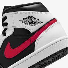 Lastly, a black and gym red jumpman tag is stitched on the tongue. Air Jordan 1 Mid Chile Red Grailify