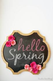 Spring Chalkboard With Rolled Paper Flowers - Creative Ramblings