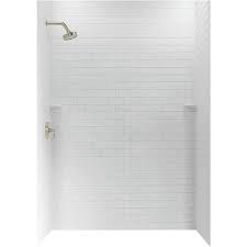 Swanstone 36d X 62w X 96h Subway Tile Shower Wall Kit White Hd Supply