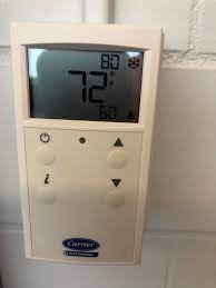 Press and hold down mode. press both the up and down arrow buttons simultaneously. Does Anyone Know How To Unlock This Type Of Thermostat Hvac