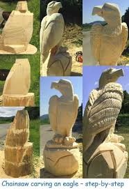 Chainsaw Carving Eagle Step By Step Holz Schnitzen Holzschnitzmuster Dremel Holzschnitzerei