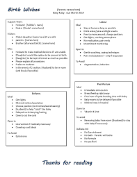 Birth Plans For First Time Moms Pdf Our Birth Plan Wishes Birth Plan Birth Plan Template Birth Plan Examples