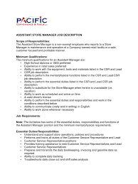 An assistant manager helps a department store manager supervise employees and oversee operations. Assistant Manager Duties And Responsibilities