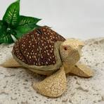 Joyero vintage de madera con forma de tortuga marina y tapa ...
