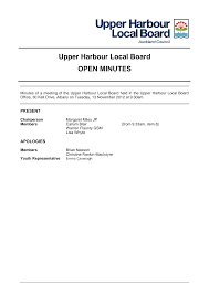 Upper Harbour Local Board OPEN MINUTES