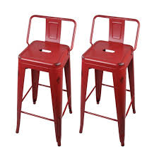 Unfade memory patio folding chair, outdoor adjustable reclining plastic sling chairs 2 pcs for garden balcony deck (white) $153.51. Gia Design Group 30 Inch Low Back Metal Stool Chair Antique Red Set Of 2 Walmart Com Walmart Com