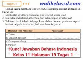 Ajukan pertanyaan tentang tugas sekolahmu. Kunci Jawaban Bahasa Indonesia Kelas 11 Halaman 19 Tugas 1 Wali Kelas Sd