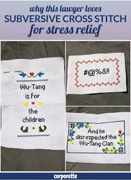 We have the mini cross stitch kits ideal for crafty kids, christmas cross stitch kits and intricate counted cross stitch patterns for the more expert. Arts And Crafts For Stress Relief Subversive Cross Stitch Corporette Com