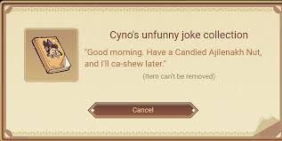 so cyno prefers his joke book over more space for water... :  r/Genshin_Impact