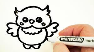 How To Draw A Cute Owl Easy Drawing On A Whiteboard In 2020 Easy Drawings Cute Owl Drawings