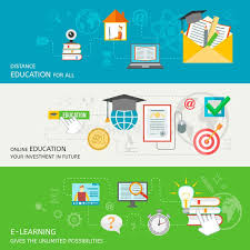 Online Education Banner Set With Distance E Learning Elements Isolated Vector I Spon Set Distance Banner Education Banner Online Education Education