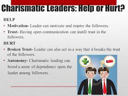 The charismatic wade is nothing but the mirror to reality. Charismatic Leadership Charm And Grace Are All That Is Needed To Create Followers Self Belief Is A Fundamental Need Of Leaders People Follow Others Ppt Download