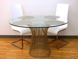 60 Inch Round Pedestal Dining Table With Round Glass Table Design Also White Chair Design And Th Dining Table Round Pedestal Dining Table Pedestal Dining Table