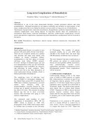 How well you do on dialysis depends a lot on your age and on other health problems you may have. Pdf Long Term Complications Of Hemodialysis