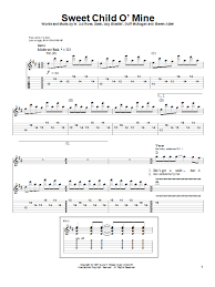 Moderate rock q = 120 Sweet Child O Mine Sheet Music Guns N Roses Guitar Tab Single Guitar