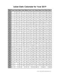 2019 Yearly Julian Calendar Free Printable Templates