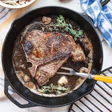 Reem makhoul and natalia v. Skillet Steaks With Garlic Browned Butter Taste Of The South Skillet Steak Cooking The Perfect Steak Cast Iron Recipes