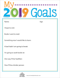 2019 Goals Printable Reading Worksheets Goals Worksheet Worksheets For Kids