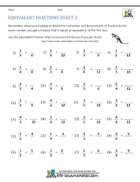 equivalent fractions worksheet