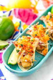 Make your tuna tacos more like fried fish tacos by topping them with some shredded lettuce or cabbage, or with a fresh slaw mixture. Fish Sticks Wonton Tacos Recipe Sugar Soul Co