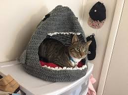 Handy with a crochet hook? Crochet A Sharky Cat Cave Designed By Beck Liberatore Knithacker