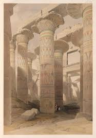 Karnac Karnak Nov 29th 1838 Oblique View Of The Hall Of Columns Karnak By David Roberts Egypt Architecture Painting Egyptian Art
