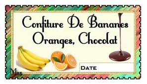 Confiture Bananes Oranges Chocolat Etiquette Confiture Confiture Banane Confiture