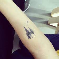 22 Photos Of Mystical Pine Tree Tattoos Silhouette Tattoos Tree Tattoo Small Tattoos