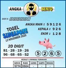 Prediksi Togel Singapore 12 November Tahun 2020 Bento 13 Januari 19 Februari