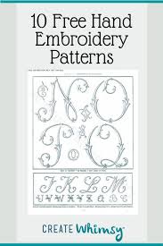 Let your hand embroidery speak for you! 10 Links For Free Hand Embroidery Patterns Create Whimsy