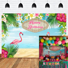 These awesome luau party ideas will help you to plan and host a fabulous luau with ease whether it is a hawaiian themed birthday party for moana fans or a summer party for hanging out with friends. Wernnsai Flamingo Birthday Party Decoration 73 X 43 Happy Birthday Photo Backdrop Tropical Hawaiian Themed Party Supplies For Girls Summer Luau Large Wall Banner Toys Games Party Supplies Innovatordiaries Com