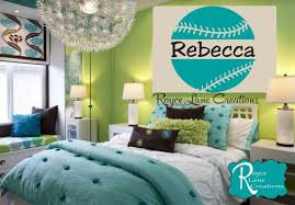 Softball Decal With Personalized Name B15 Sports Vinyl Wall Etsy Vinyl Wall Decal Girls Room Softball Room Decor Softball Bedroom