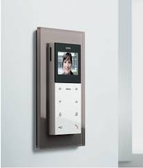 Gira Surface Mounted Home Station Video Pure White Glossy With Gira Esprit Glass Umber Cover Entry Doors Internal Doors Building Management System