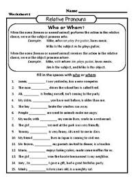Relative Pronouns Worksheets By Ms Presto Teachers Pay Teachers In 2020 Relative Pronouns Pronoun Worksheets English Phrases