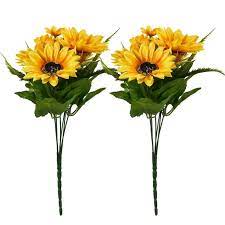 Maybe you would like to learn more about one of these? Artificial Sunflowers 2 Bunches Sunflower Bouquet In Yellow Fake Flowers Artificial Plant For Home Decor Wedding Party Patio Walmart Com Walmart Com
