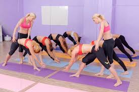 bikram hot yoga cl stock photo