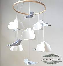 Amazonsmile Baby Crib Mobile By Sorrel Fern Birds Clouds Felt Nursery Ceiling Decoration For Girls Boys Baby Mobile Nursery Decor Neutral Baby Cribs
