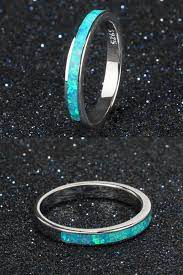 Fashion White Blue Opal Rings Blue Opal Ring Opal Rings Blue Engagement Ring Aquamarines