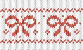 Knitting Motif And Knitting Chart Bow Pattern Designed By