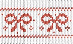 Knitting Motif And Knitting Chart Bow Pattern Designed By