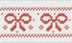 knitting motif and knitting chart bow pattern designed by